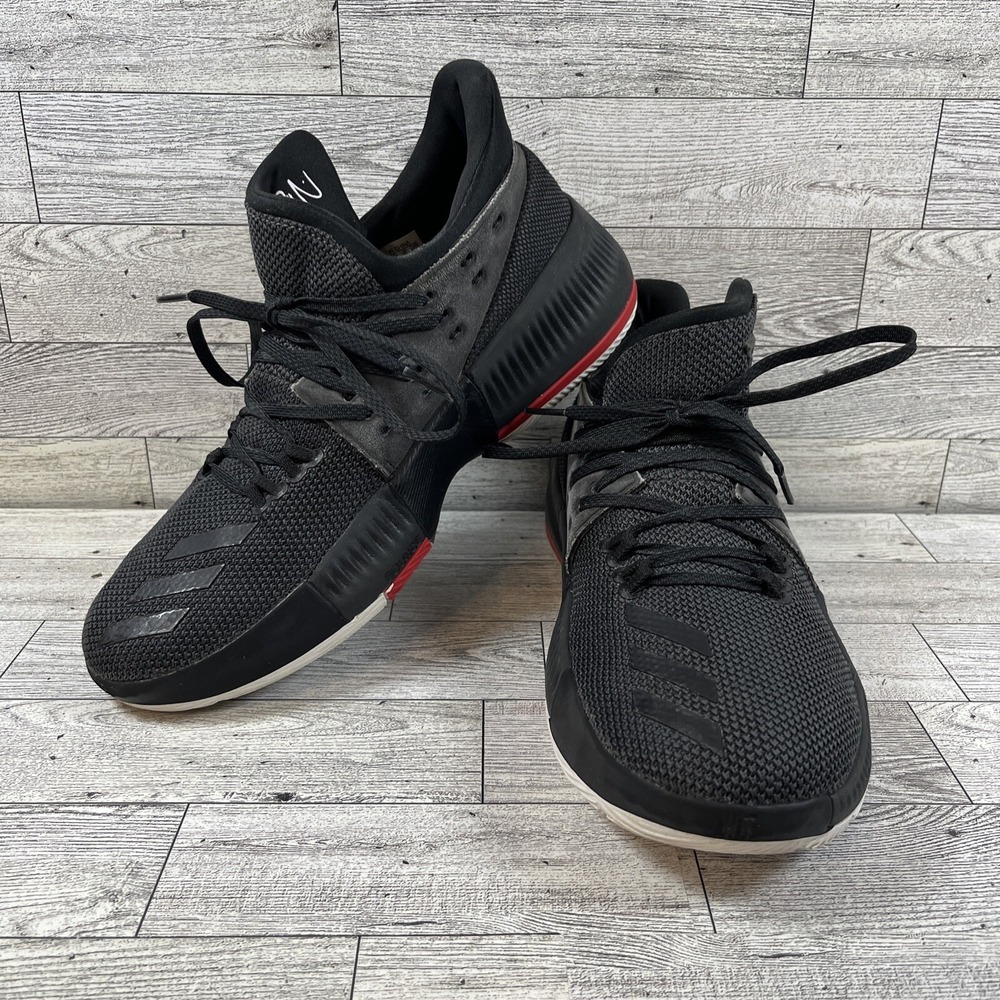 ADIDAS Damian Lillard 3‎ Black Red Basketball Shoes B49590 Men Size 6.5